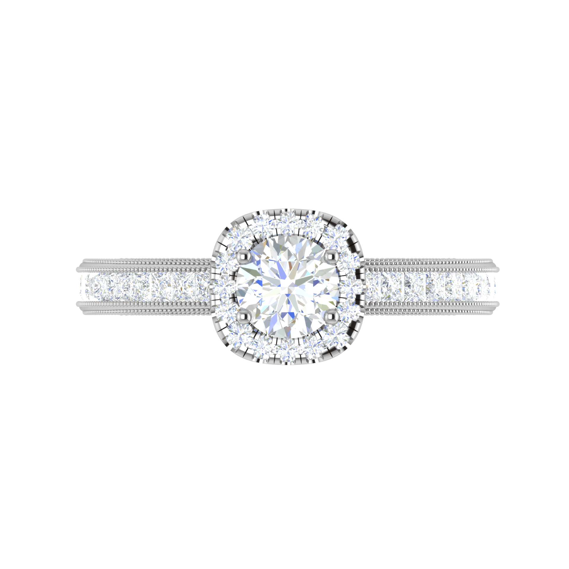 Falla - 14k White Gold 2 Carat Round Hidden Halo Natural Diamond Engagement  Ring @ $3450 | Gabriel & Co.